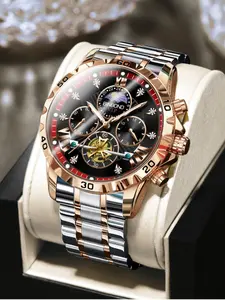 Men's Business Fashion Round Dial Watch, Fashion Watch for Party, Daily Clothing Decor, Trendy All-match & Exquisite Watch for Birthday Gift with Box, Business Fashion Watches