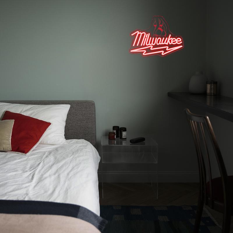 Beauty Milwaukee Tool LED Neon Sign Dimmable Garage Workshop Light Sign Decor Neon Lights, Man Cave Light for Repair Shop Parts Store Garage Repair Shop Bar Party, Gift for Him