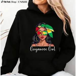 Flag of Guyana Hooded Sweatshirt – Women’s Long Sleeve Souvenir Tee