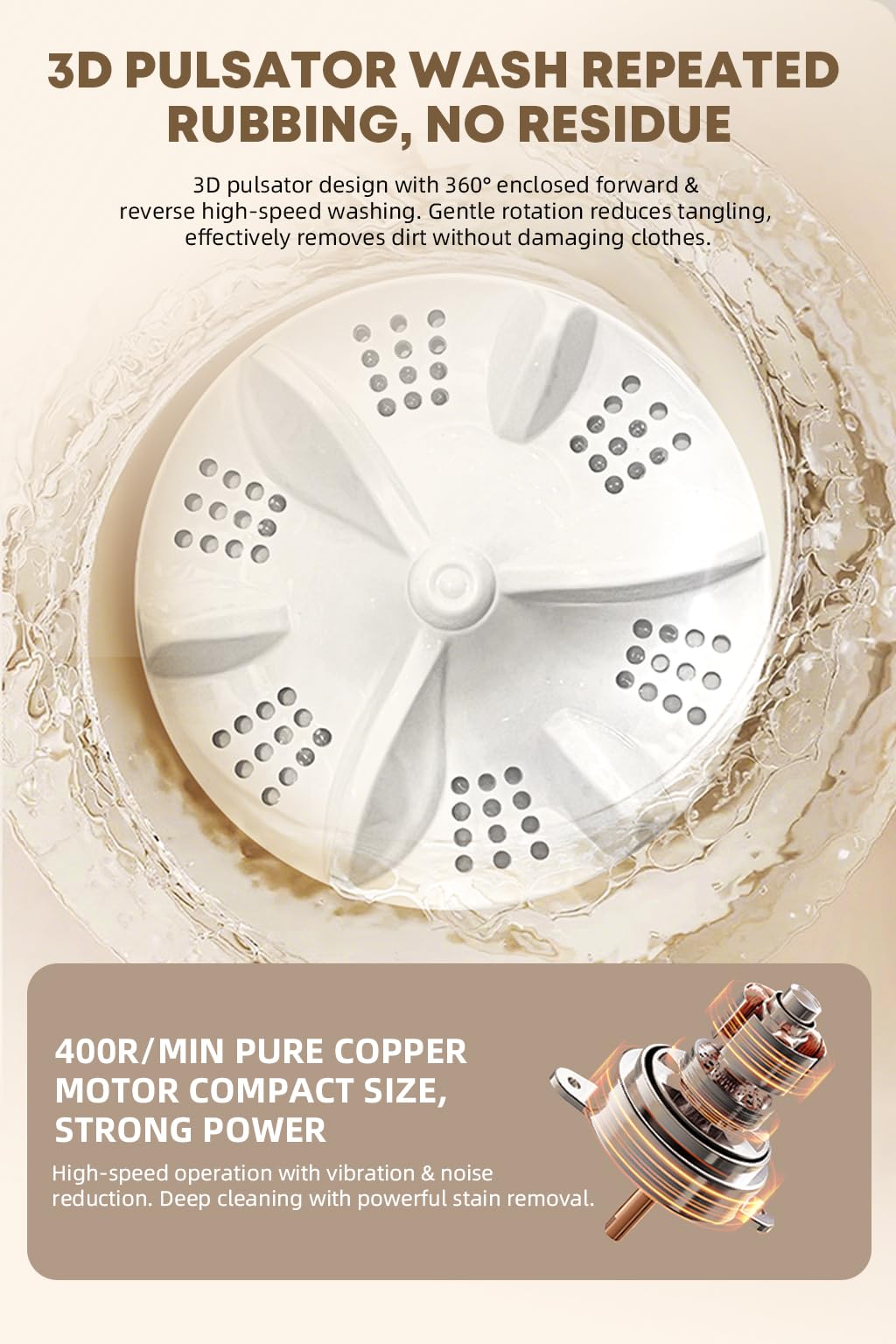 Ormos X3 Portable Mini Washing Machine, 6L Washing Machine Cleaning for Underwear, Rechargeable Cordless Compact Washerfor Singles, Apartments RV, USB Charging Compact Underwear Laundry Washer