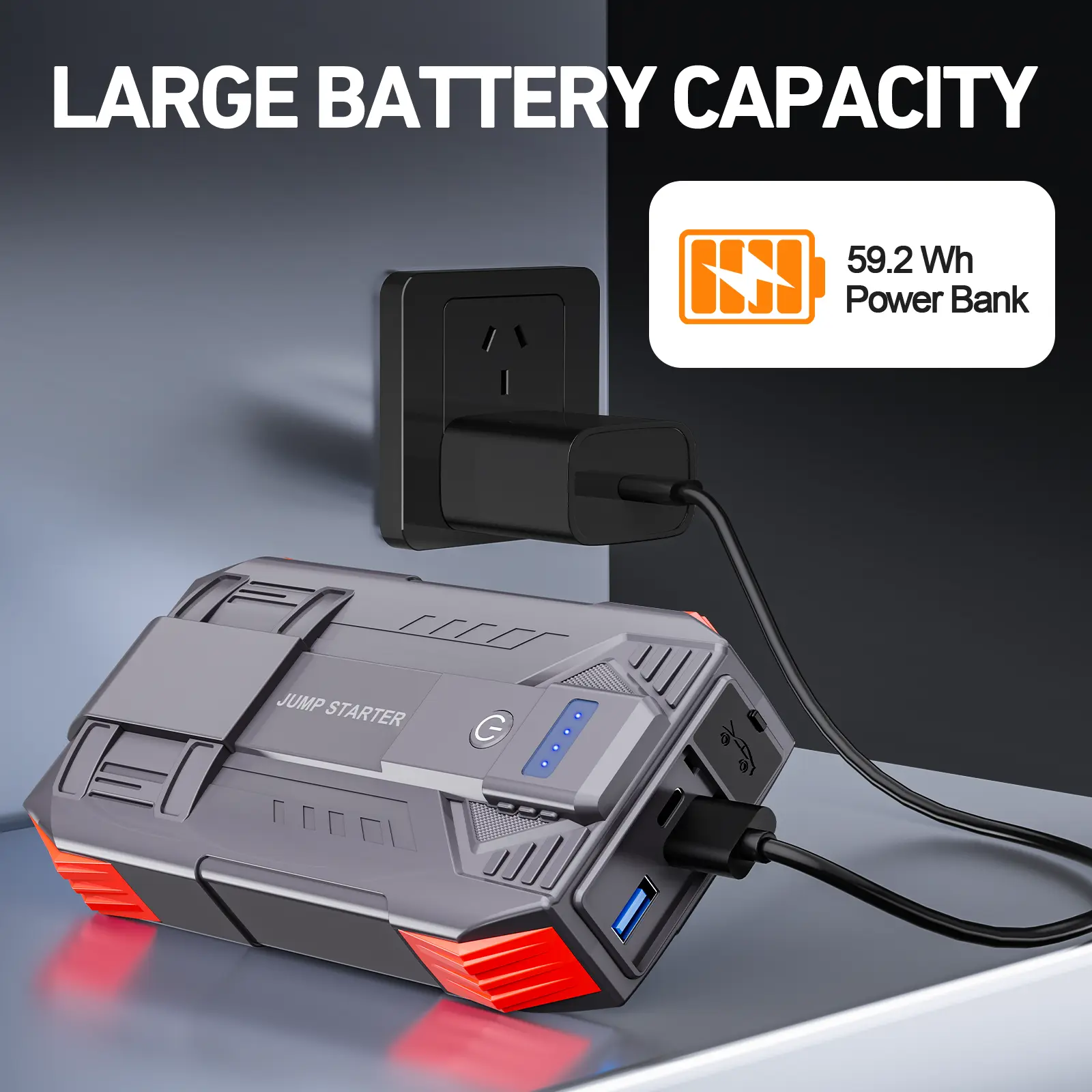 Povasee Car Battery Jump Starter, 4000A Peak Jump Starter Battery Pack for  Up to 10L Gas and 8L Diesel Engines, 12V Portable Jump Box with USB/Power  Bank/Dual Output/LED Light - TikTok Shop