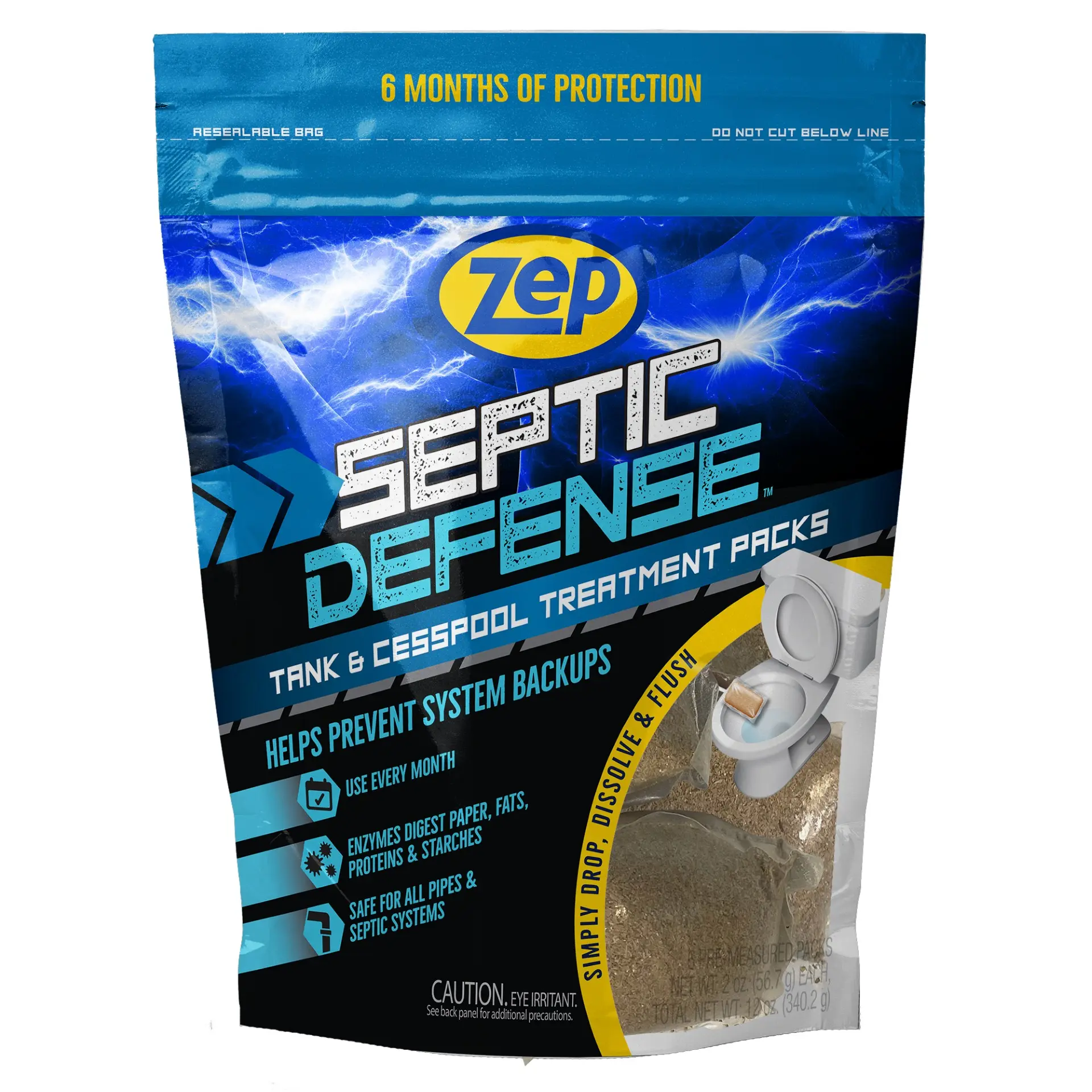 Zep Septic Defense Tank & Cesspool Treatment Packs - 36 Month Supply – 12 oz