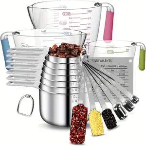 20-piece kitchen measuring cup measuring spoon measuring tool scale brand measuring tool set measuring cup measuring spoon set scale bowl tool kitchen measuring tool set 304 measuring cup Utensils Modern food scale
