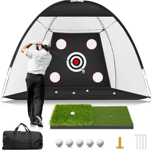 Golf Net: 10x7ft Golf Practice Net for Backyard Chipping Driving with Dual-Turf Golf Hitting Mat, -in-1 Outdoor Indoor Golf Hitting Net with Multiple Targets, Golf Aid for Men/Golf Lovers