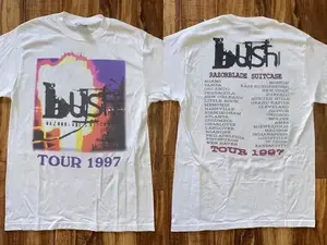 [SALE UP TO 30%] Bush Razorblade Suitcase Tour 1997 T-Shirt Bush Band Shirt Bush Rock Tour 1997 Double-sided printing