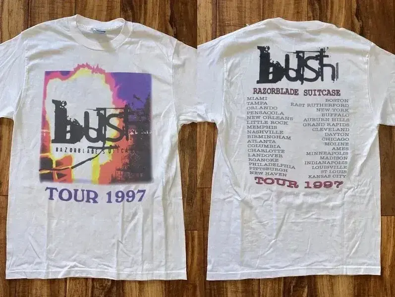 SALE UP TO 30%] Bush Razorblade Suitcase Tour 1997 T-Shirt Bush