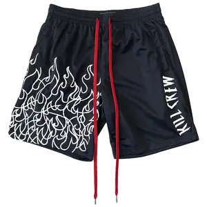 Kill Crew Flame Regular Cut Shorts Menswear Polyester Motocross Gym, Workout