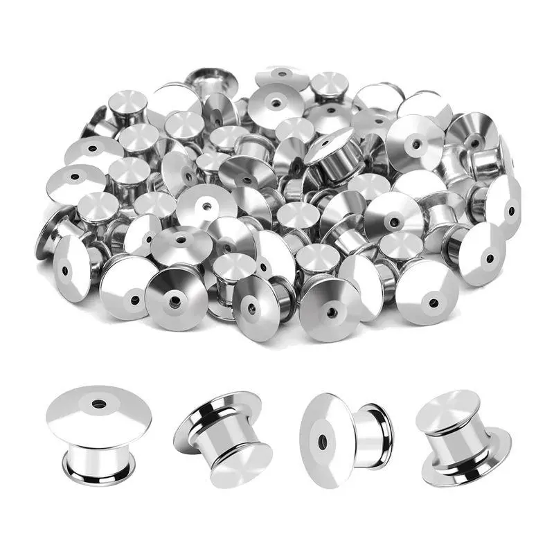 40PCS Metal Locking Pin Backs with Copper Base - Spring Latch Secure Keeper Clasps for Brooch, Enamel Lapel, DIY Projects