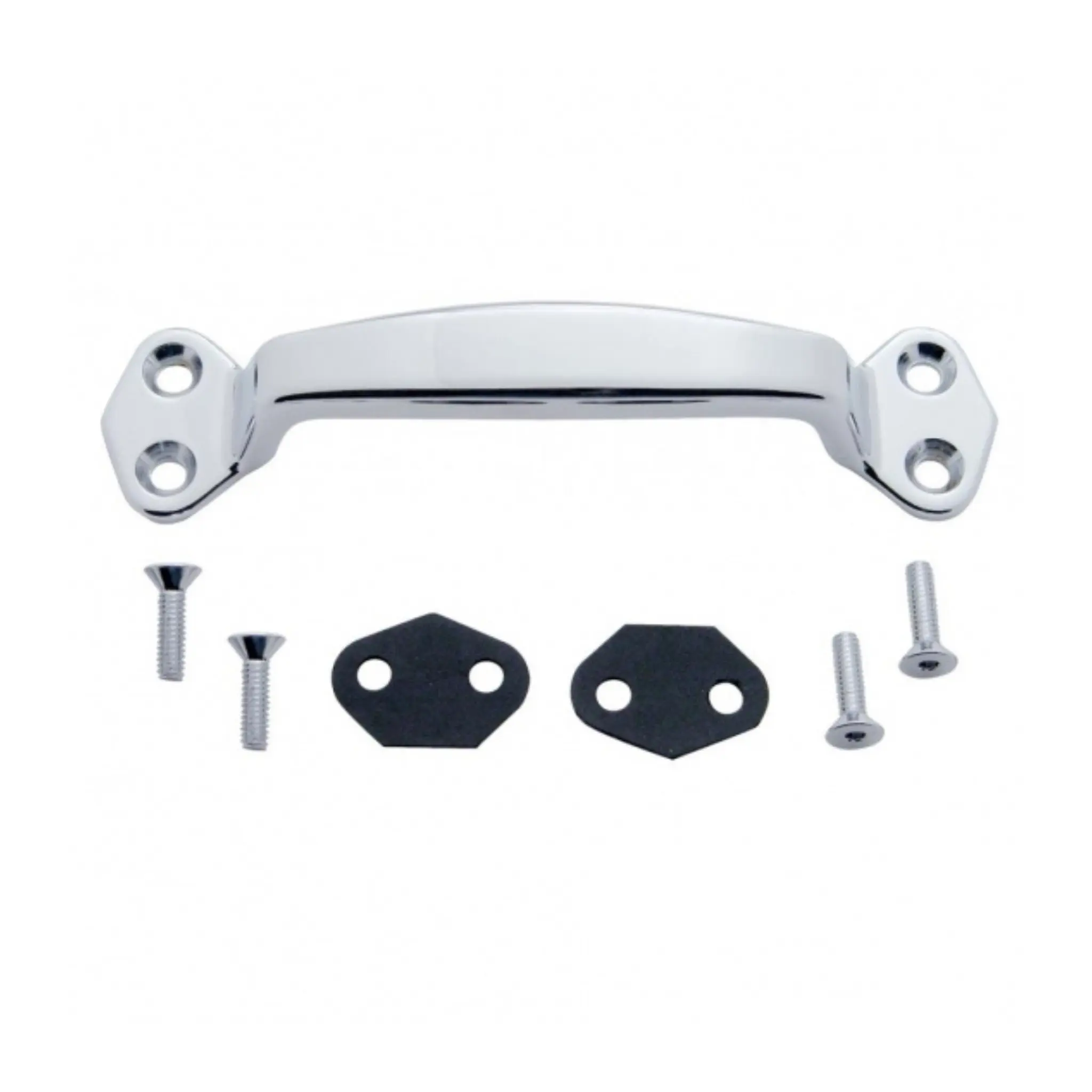 United Pacific Heavy-Duty Durable Die-Cast Metal Grab Handle - 1 Kit with Bright, Long-Lasting Chrome Plated Finish, Complete Hardware Kit for Easy Installation