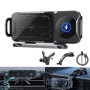 Auto Clamp Wireless Charger for iPhone Samsung Galaxy Android 6-7.2 inch Phones & Tablets Multifunctional Smartphone Mount Car Accessory Secure Hold Car Gadget
