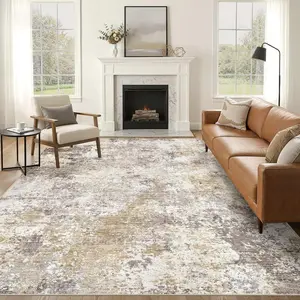 Area Rug Living Room Rugs Washable Neutral Modern Abstract Soft Thin Large Rug Indoor Floor No Slip Rug Carpet for Bedroom Under Dining Table Home Office Decor