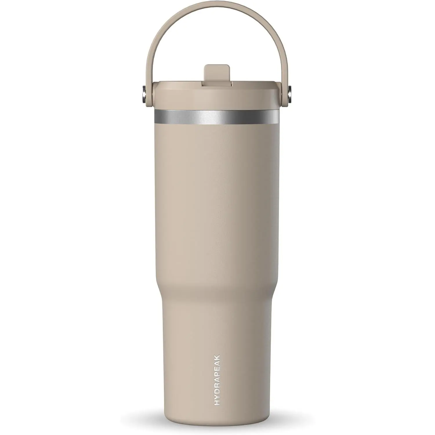 Hydrapeak Nomad 32 oz Travel Tumbler, Stainless Steel Insulated Cup with Handle and Straw Lid, ST-Latte