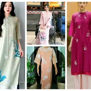 Vietnamese Ao Dai M12 With Pants For Women ( Vietnamese Size ) / Áo Dài Cách Tân Truyền Thống Việt Nam/ Girl Ao Dai / Luna Ao Dai