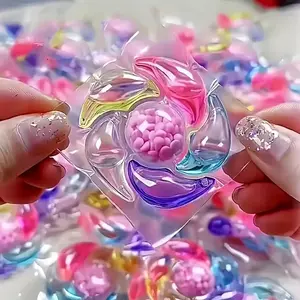 6-In-1 Laundry Detergent Capsules, Concentrated Liquid Fabric Softener, Anti-Static, Long-Lasting Scent, Deep Cleaning, Water-Soluble Mold, Laundry Detergent Pods