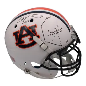 Chris Davis Signed Auburn Tigers Schutt F/S Helmet w/""Kick 6"" & Play Art