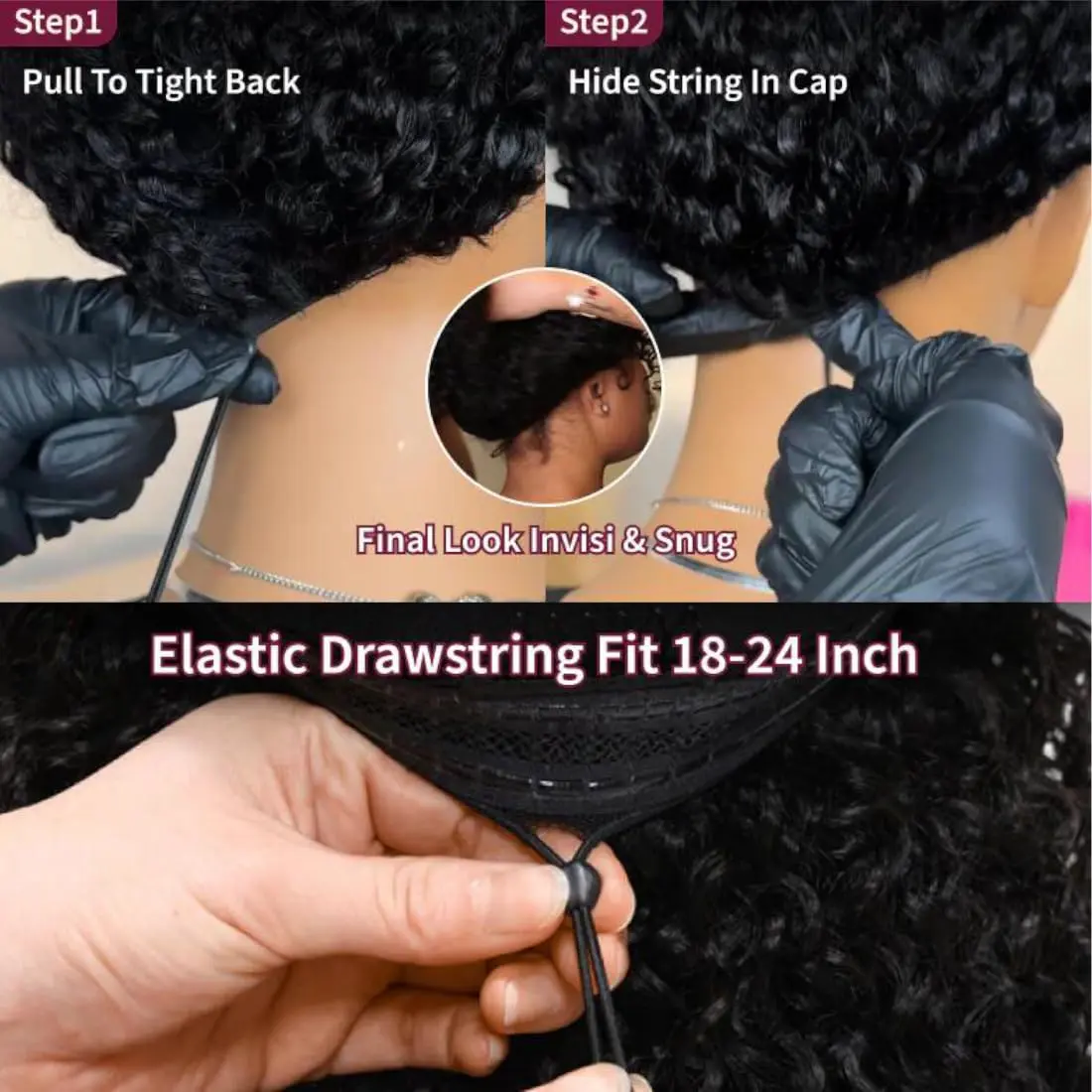 18 Inch Human Hair Half Wig Glueless Drawstring Spiral Curl Beginner Friendly QVR Glueless Kinky Straight Half Wig With Spiral Curl 250  main image 3