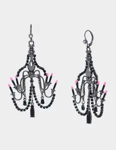 Betsey Johnson FLY BY NIGHT CHANDELIER DROP EARRINGS PINK