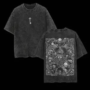 Attack on Titan Oversize Washed T-Shirt, holidays outfits, going out outfit, streetwear, drill style, shirt for men and womens