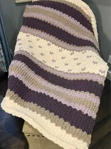 【Today Only!】1 count,Touchat Chunky Knit Blanket Throw, White Crochet Chenille Throw Blanket, Handmade Cozy Cream Cable Knit Throw Blanket Boho Bedroom Decor, Soft Fluffy  Knot Blanket for Couch Bed blankets