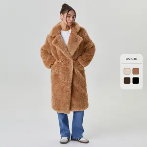 Women's Notch Lapel Fluffy Double Breasted Thermal Outerwear, Leisure Fuzzy Outerwear Jacket for Fall & Winter, Lady Fashion Comfort Outfit