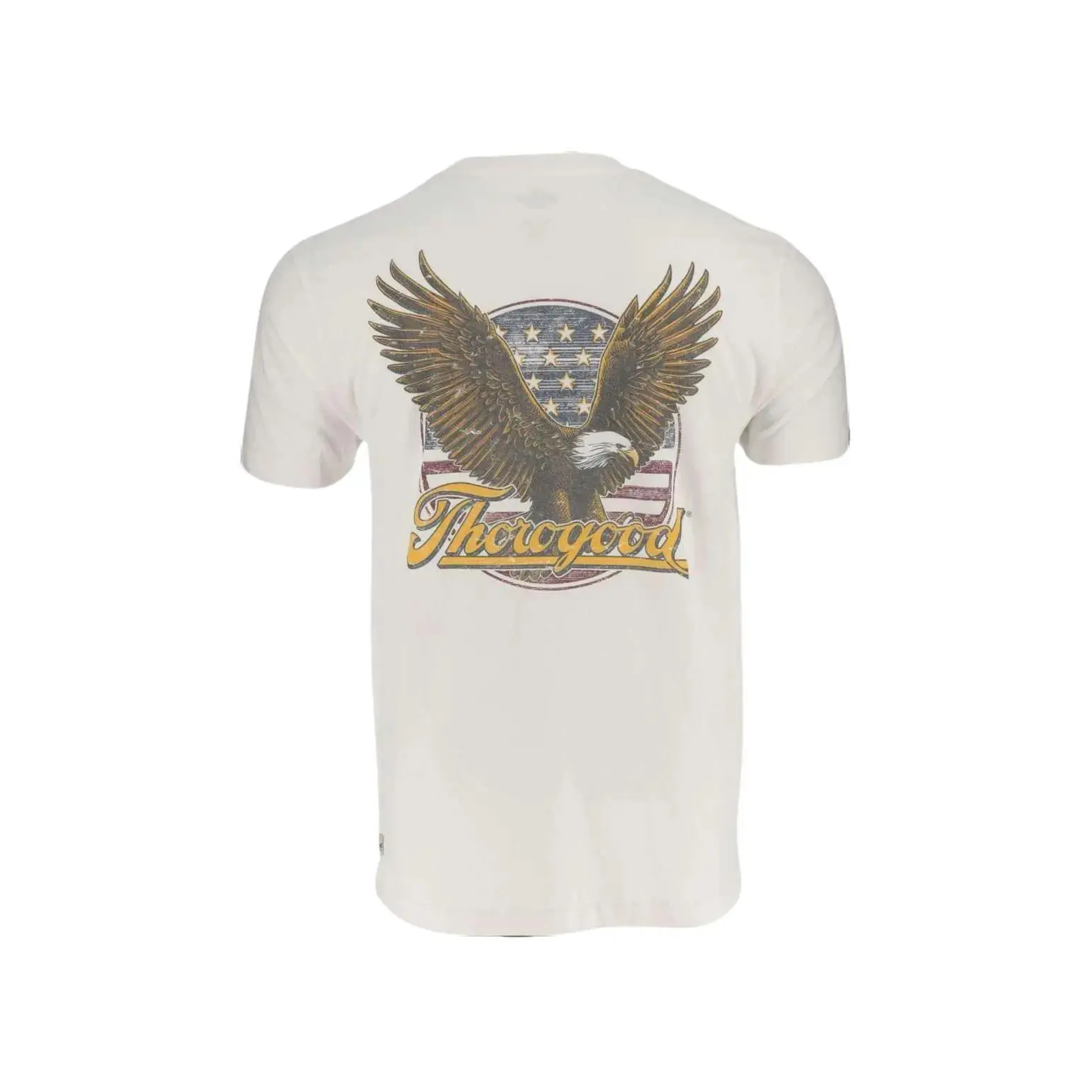 Thorogood Freedom Eagle Men's Pre-Shrunk 100% Cotton Knit Classic Crew Neck Short-Sleeve T-Shirt - Bold Eagle Logo Print, Vintage Solid Menswear Top