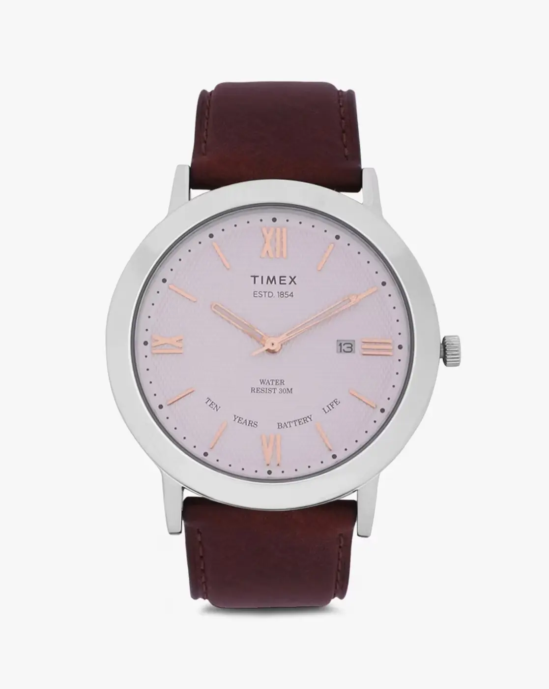 Timex Classic Quartz Leather Ladies Watch TW2U82400, Quartz Waterproof Watch, Leather Strap Watch, 27Mm
