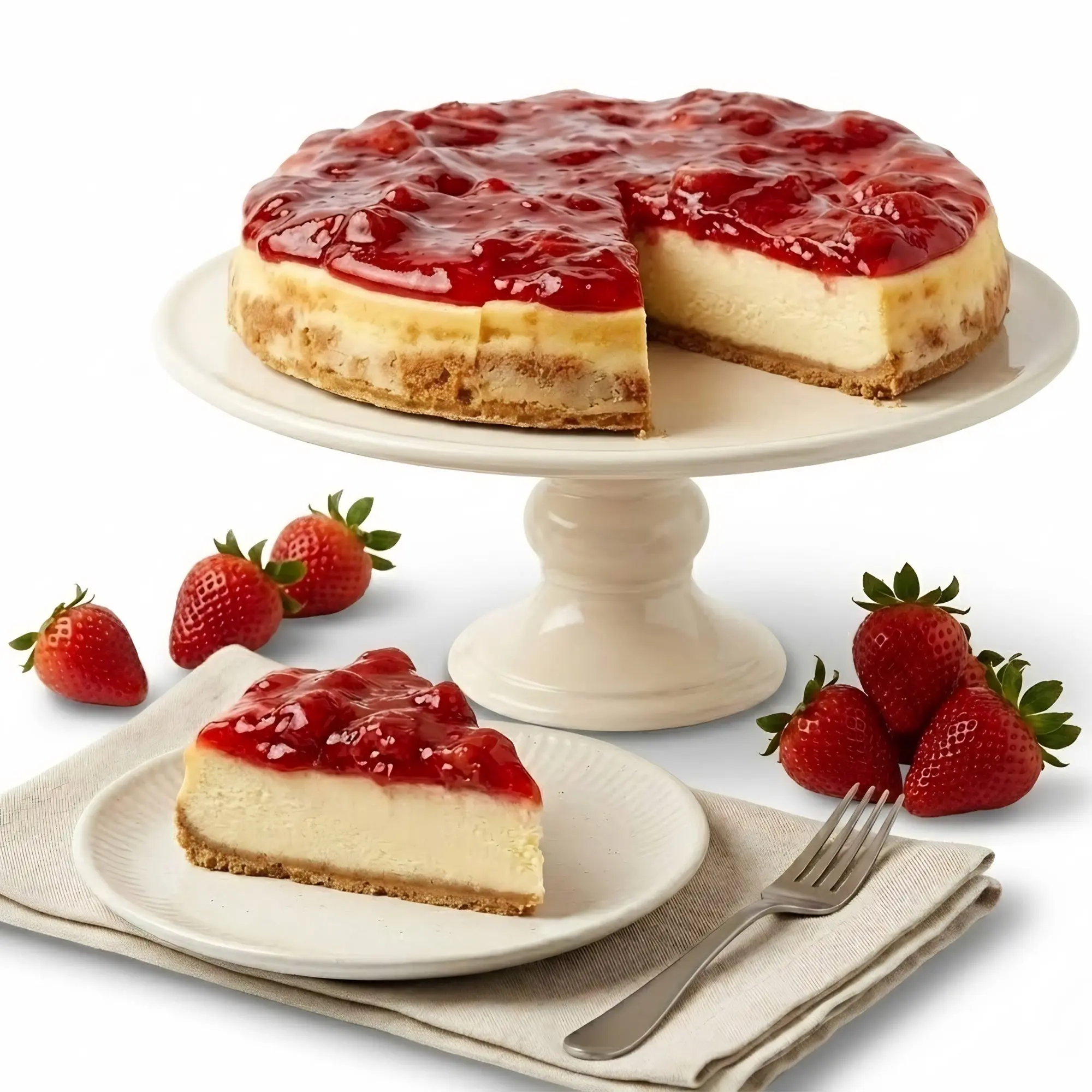 Andy Anand Fresh Strawberry Cheesecake, 9-Inch, 3.4 lb – Handcrafted with Real California Cream Cheese, No Preservatives, Birthday Gift Box