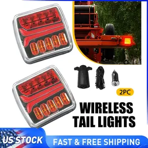 LED Magnetic Wireless Tow Towing Trailer Rear Tail Lights Battery Operated USB