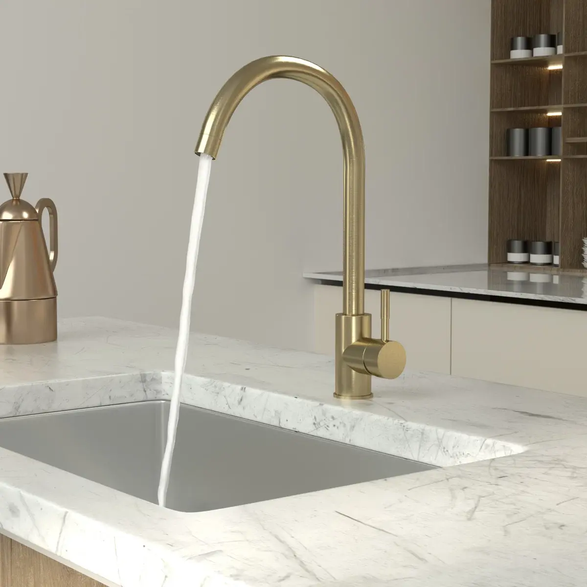 Logmey 7.6" X 10.6" Luxury Gold Kitchen Faucet for Modern Homes Brass Kitchen Faucet Modern Gold Kitchen Faucet for Your Kitchen Upgrade, Kitchen Remodel Essentials,Home Improvement Finds,kitchen upgrade
