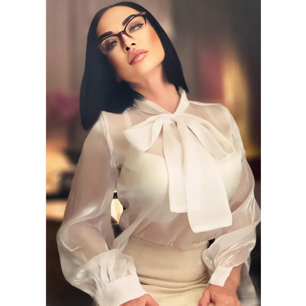 Dai Organza Blouse With Bra Shirts Top Womenswear Underwear