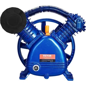 VEVOR Air Compressor Pump Head, 10HP 17.5CFM 90PSI, 3-Cylinder Oil Lubricated Air Compressor Piston Pump Head, Dual Stage V-Type Cast Iron Replacement with Max. 185PSI PressureVEVOR Super Brand Day