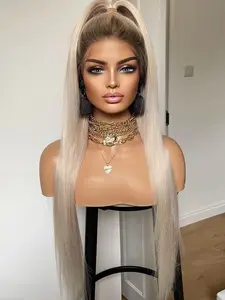 Phyoung Hair Ombre Champagne Blonde 13x6 inch Lace Front for Natural Hairline Heat-Resistant Straight Hair Wigs Glueless HD Lace for Women