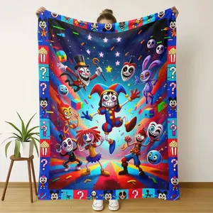 Premium The Amazing Digital Circus Flannel Blanket Machine Washable Lightweight Portable Soft Throw for Travel Picnic All Season Birthday Gift Suitable as a