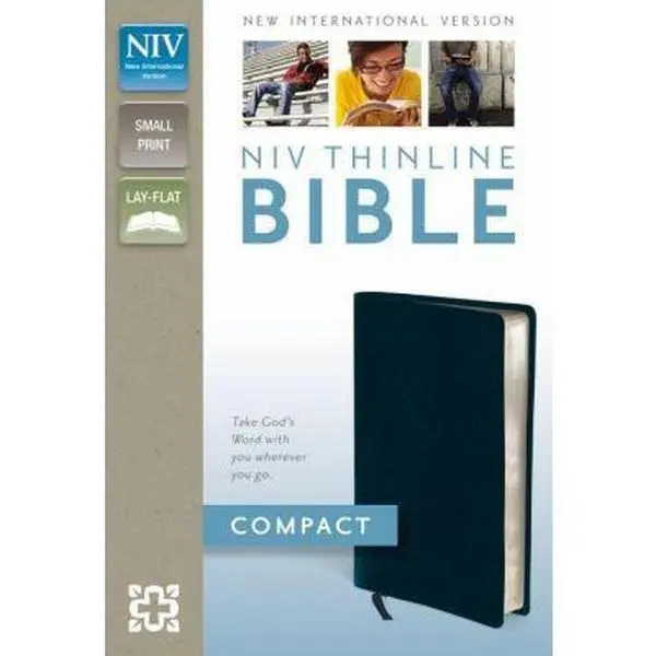 USED Book - NIV, Thinline Bible, Compact, Bonded Leather, Navy, Red Letter Edition by Zondervan (Unknown) - english