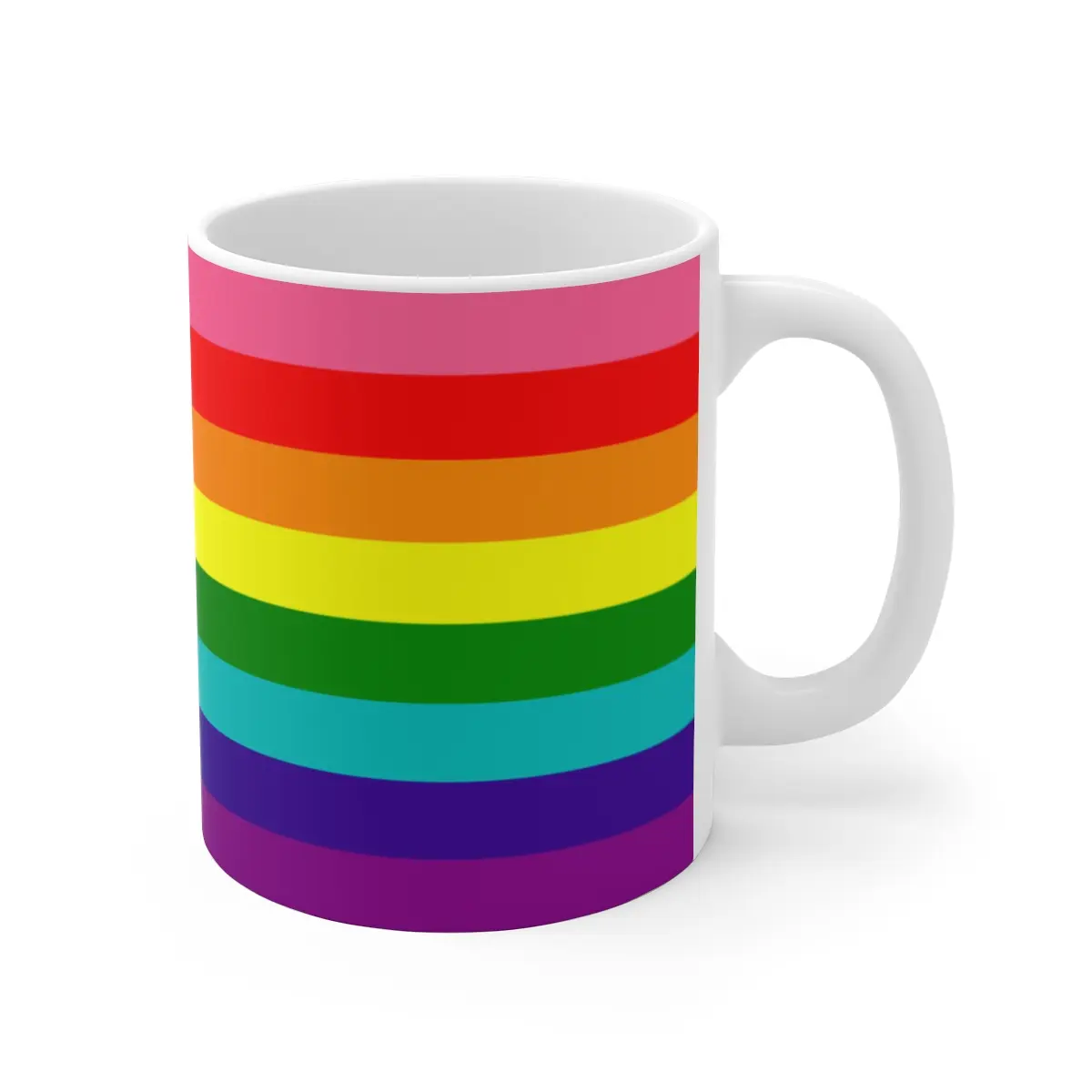Mug 11oz, Gilbert Baker’s 8-Stripe Rainbow Pride Flag