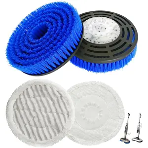 4 Pack Upgraded Steam Mop Replacement Brush Heads for  Steam Mop Pads - Deep Cleaning & Scratch-Free for Hardwood & Tile Floors - Compatible with S7000, S7001, S8201, S7201, S8001 Series