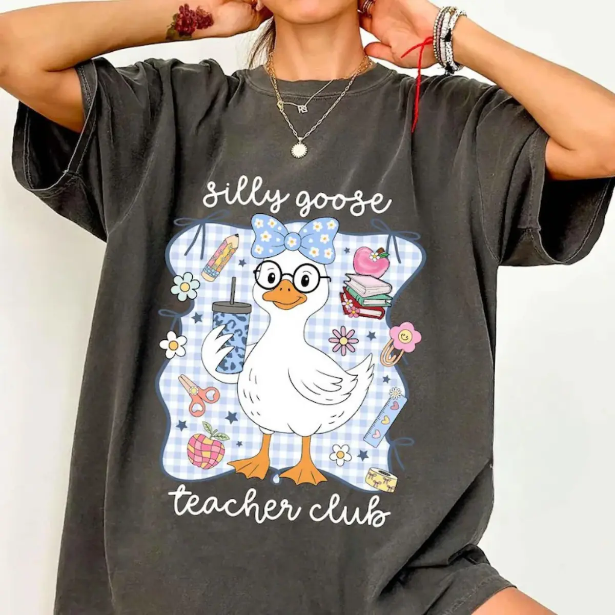 Silly Goose Teachers Club T-Shirt, Funny Back To School T-Shirt, Sublimation Print Graphics For Teachers, Cute Goose Classroom