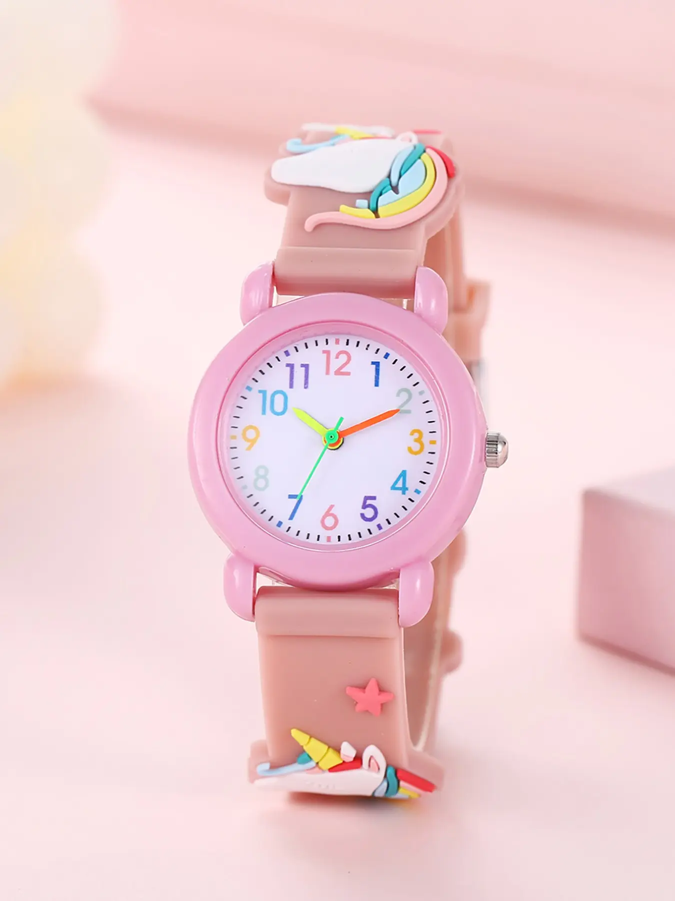 Kids Learning Time Teaching Child Watch with Cute Cartoon 3D Unicorn Strap, Digital Training for Boys & Girls, Perfect Birthday Gift