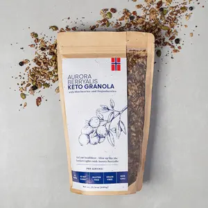 Aurora Berryalis Keto Granola - Wild Nordic Lingonberries & Blueberries, Toasted Nuts, Extra Virgin Olive Oil - High Protein, Low Carb, Grain-Free, Gluten-Free, Non-GMO, Bulk size:  21.6oz