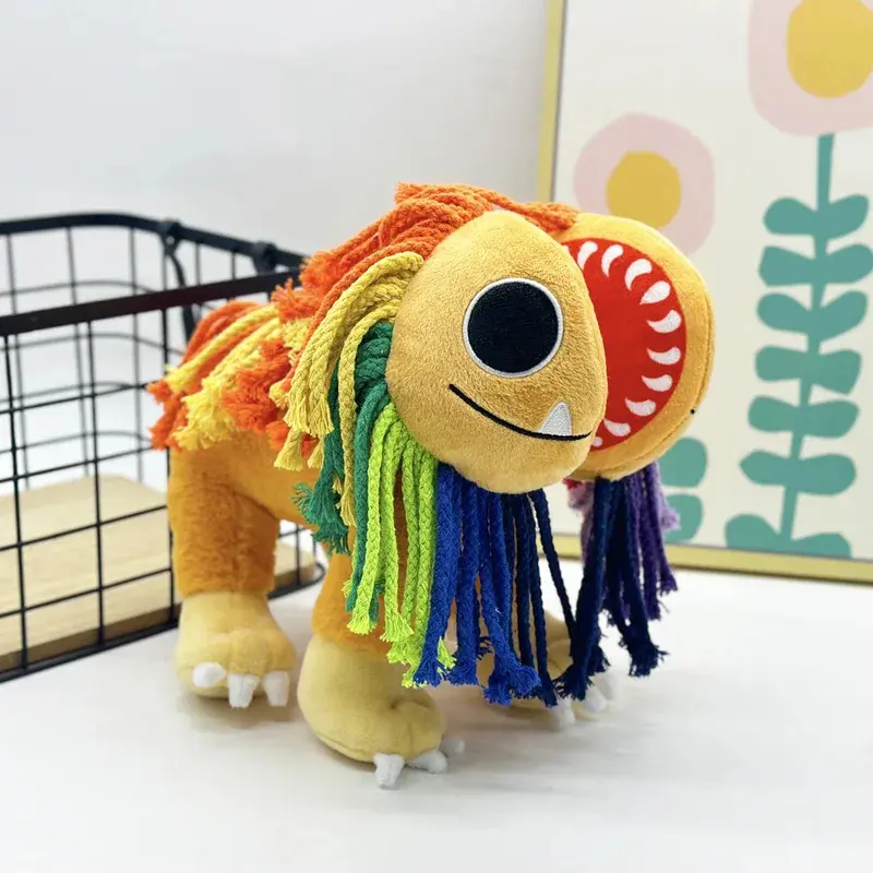 25cm Yarnaby Plush Nightmare Critters Doll Colorful Lion Smile Bedroom Sofa Decora Pillow PP Cotton Birthday Gifts Toys for Kids