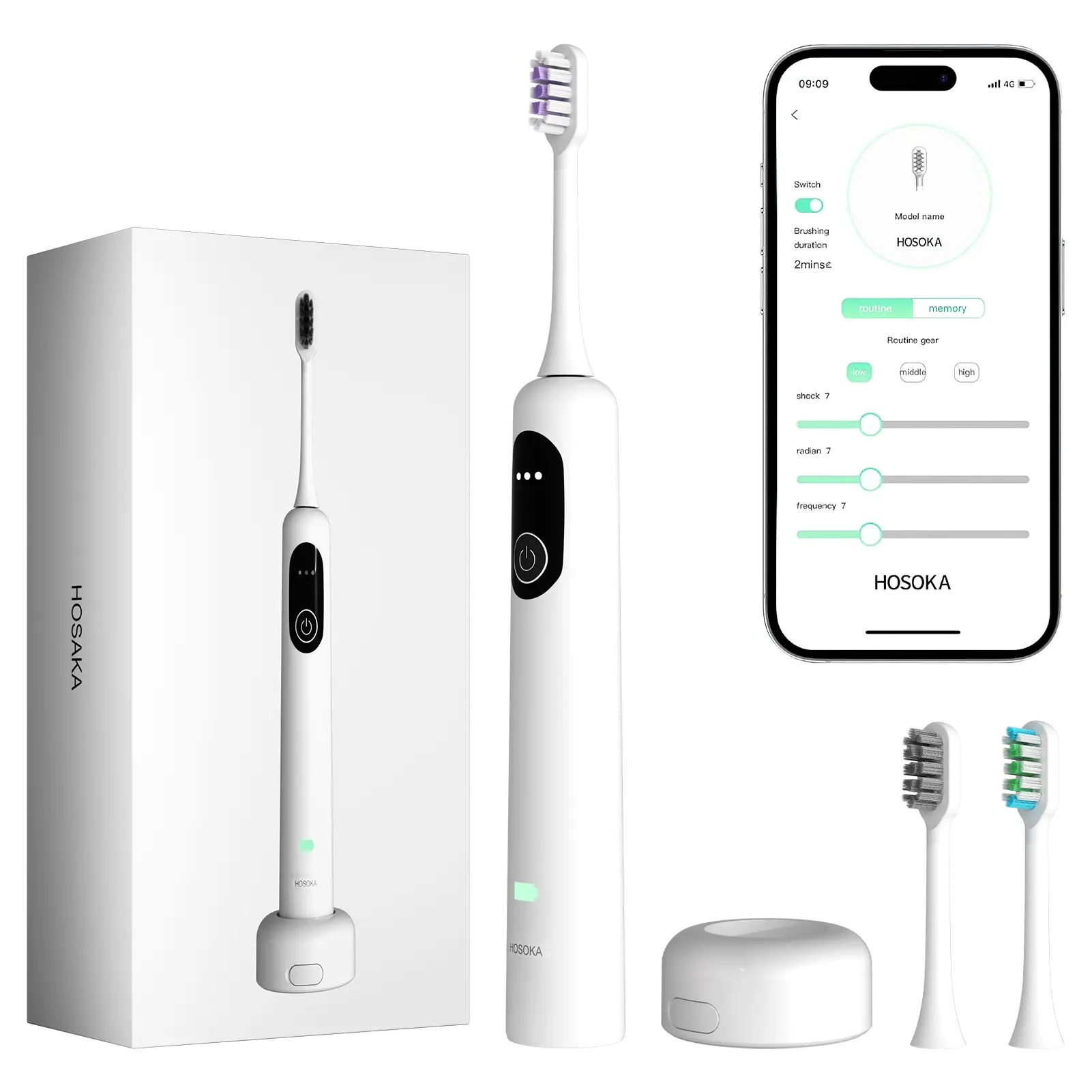 【FathersDayGift】Electric Toothbrush, Wireless Charging, IPX7 Waterproof, Rechargeable Electric, 60° swing, Vibrates 66,000 times/min,Suitable forSensitive Teeth and Braces,Plaque Remover