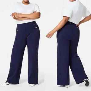Wrinkle-Free Stretch Dress Pants Plus Size for Women Pull-On Easy Into Comfort Office Pants