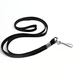 Sbarklo Black Lanyard Bulk Lanyards for Id Badges Flat Lanyard with Badge Clip Swivel Hook 5pcs