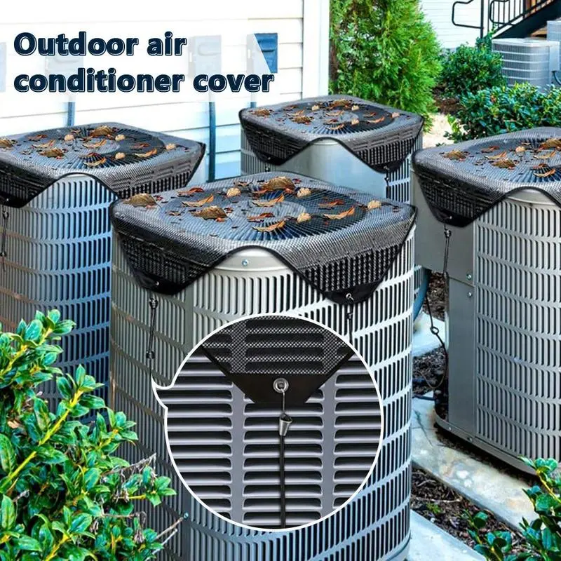 1PC Outdoor Air Conditioner Outer Unit Protective Cover, Top Ventilated Anti Dust Aircon Shield, Weatherproof Sunshade Rainproof Heavy Duty Air Conditioning External Machine Cover for Household Outdoor Use