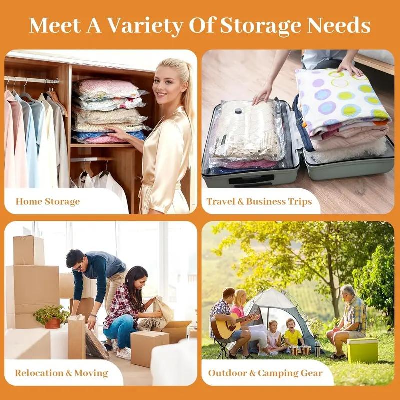 Travel Must-Haves: Cordless Vacuum Storage Bags with USB Pump | Flight Approved Air Compression Bags for Carry-On | Save 80% Space for Suitcases, Backpacks (15Pcs)