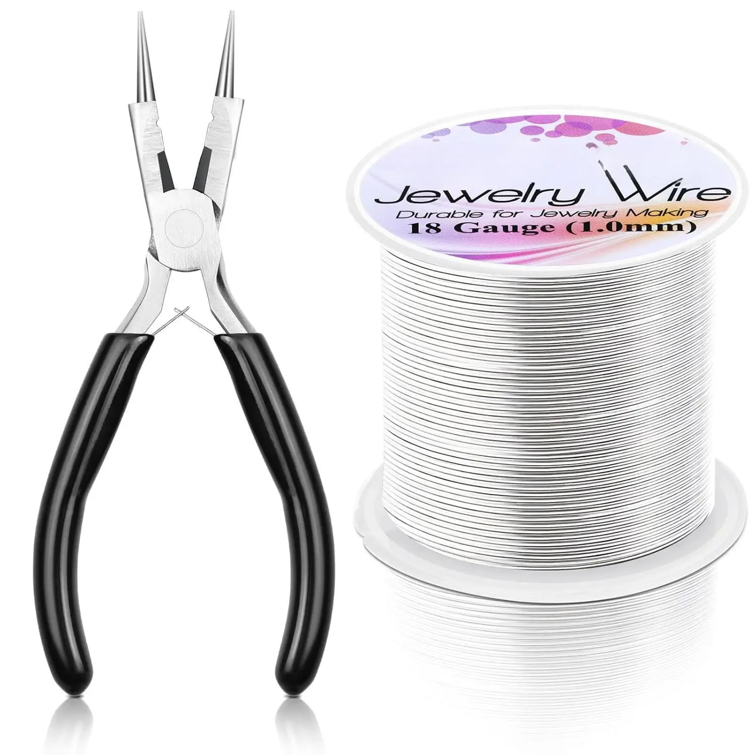 18 Gauge   Wire & 4-in-1 Pliers Kit - 65FT Anti-Tarnish Craft Wire (1mm) for Wire Wrapping, DIY , Christmas Ornaments & Holiday Decor