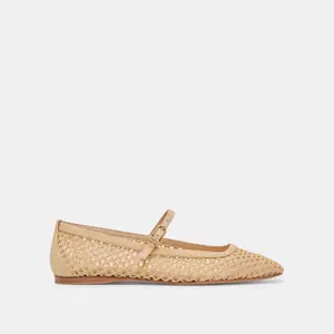 Dolce Vita REYES WIDE BALLET FLATS LT NATURAL WOVEN RAFFIA