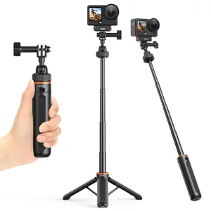 VRIG AC80 Mini Selfie Stick Tripod Stand for GoPro Hero 13 12 11 10 9,360 Portable Vlog Camera Selfie Stick Handle Grip Monopod for Insta360 X5/DJI Osmo Action 6 5 pro Osmo Nano Tripod Standing Photo