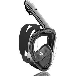Full Face Snorkel Mask Adults Snorkeling Set Gear with Detachable Camera Mount, Safe Breathing, Anti Fog Anti Leak
