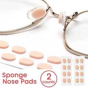 2 Counts Soft Foam Nose Pads, Self Adhesive Anti-Slip Nosepads for Eyeglasses，Ultra-Soft and Breathable for Comfort